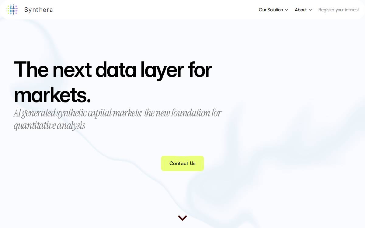 Synthera AI website preview