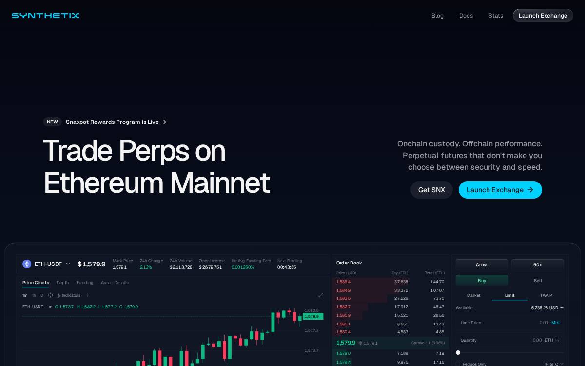 Synthetix Synthetic Asset website preview