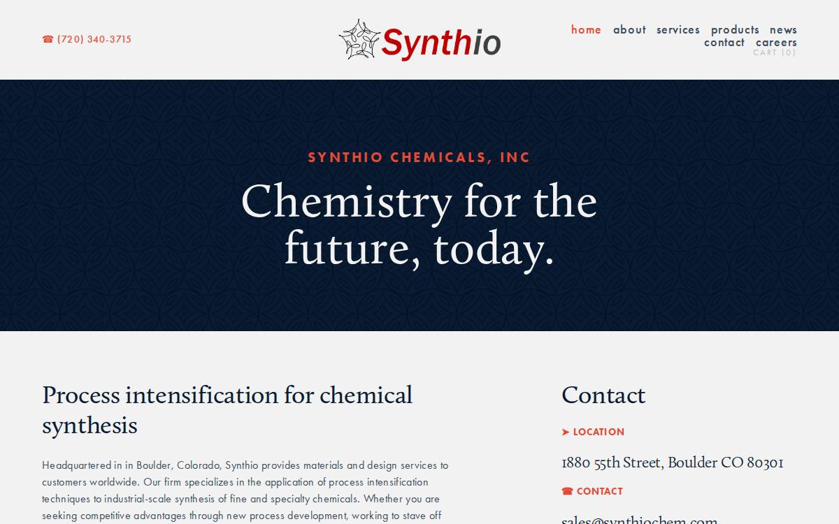 Synthio Chemicals Chemicals website preview