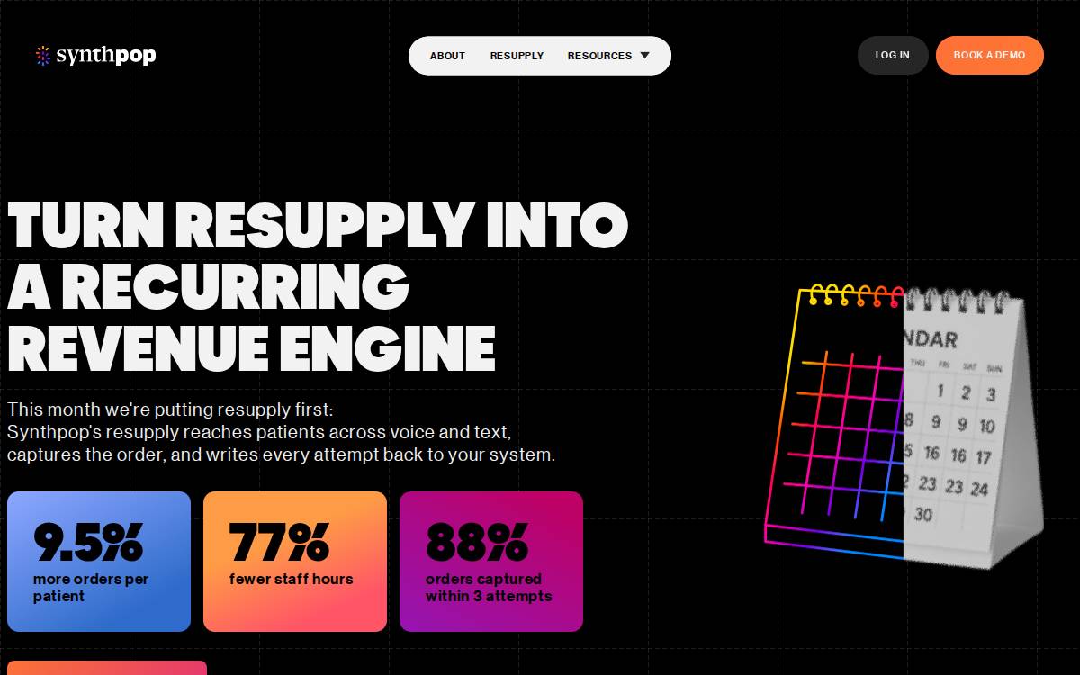 Synthpop website preview