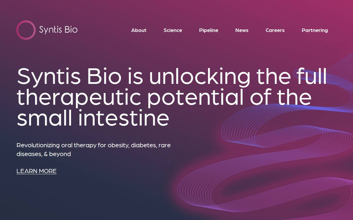 Syntis Bio website preview