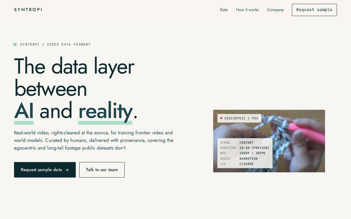 Syntropi website preview