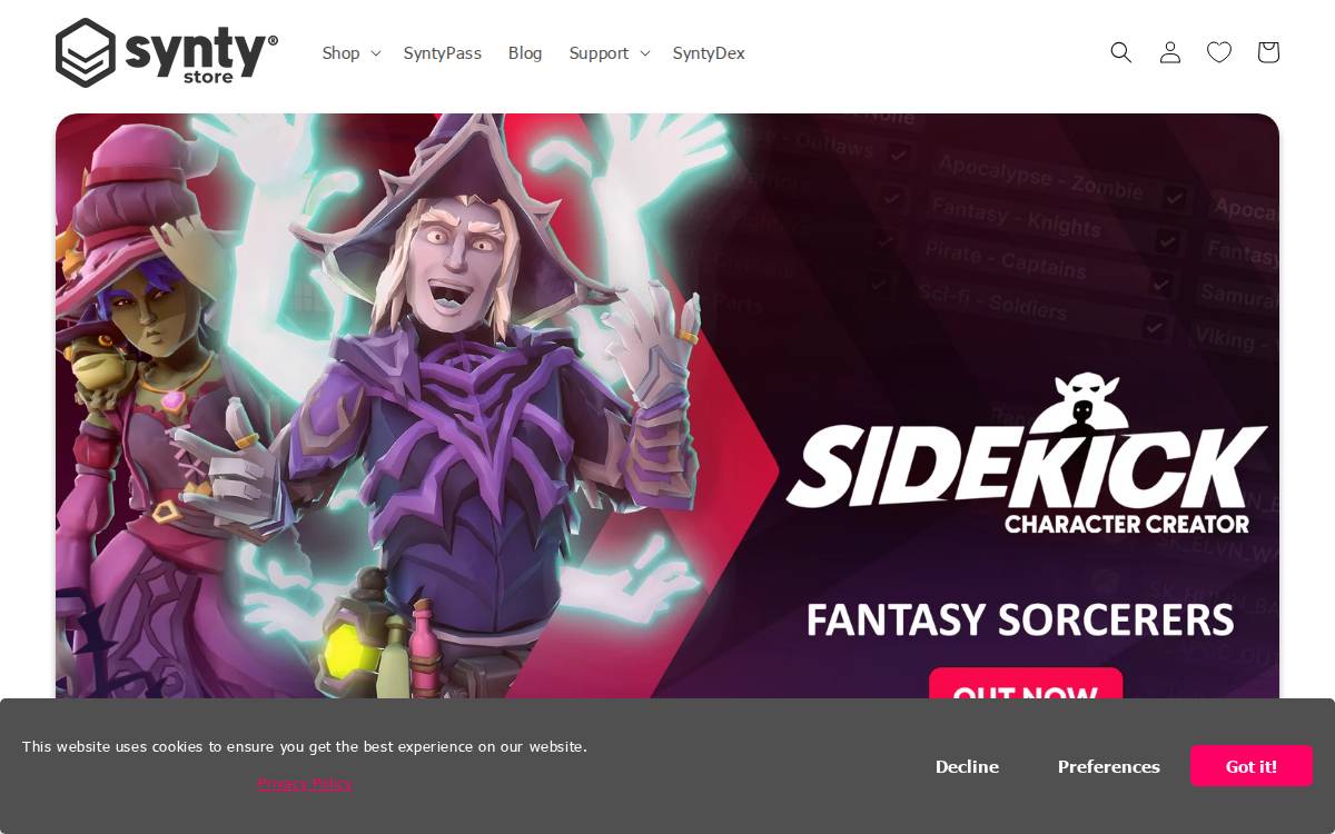 Syntystore website preview