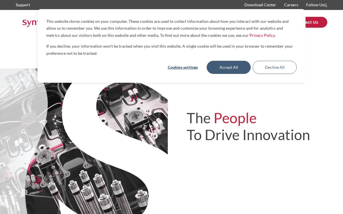 Synventive website preview