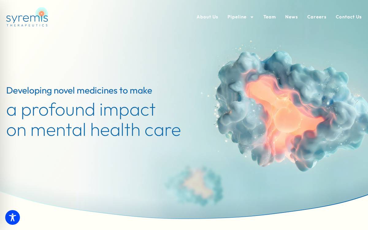 Syremis Therapeutics website preview