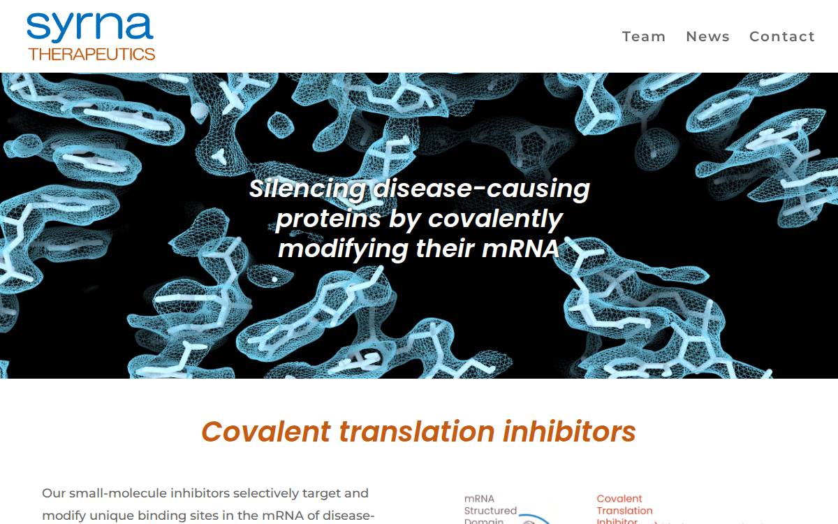 Syrna Therapeutics website preview