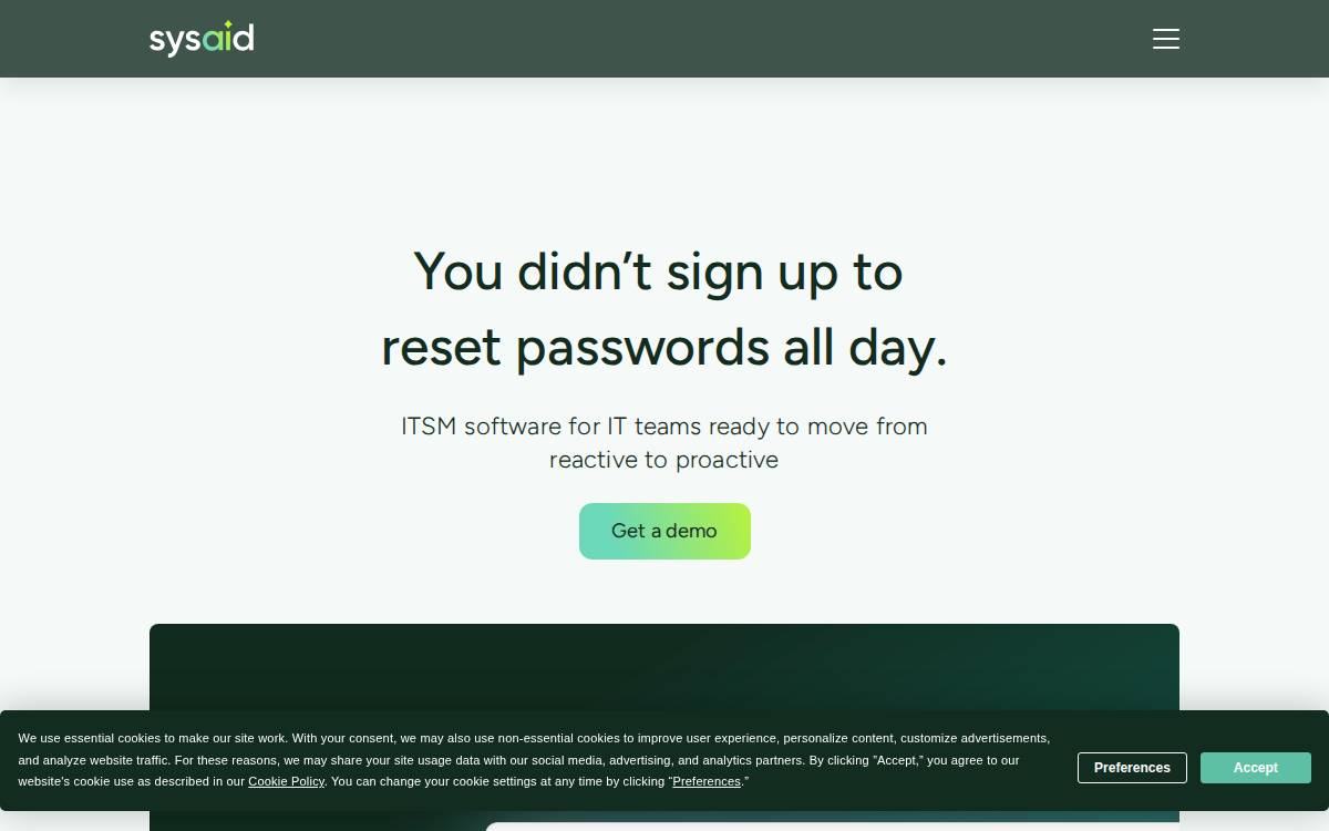 Sysaid website preview