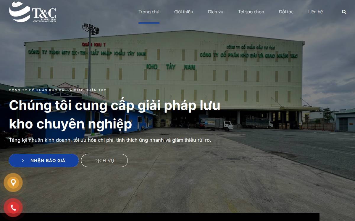 T&C Logistics website preview