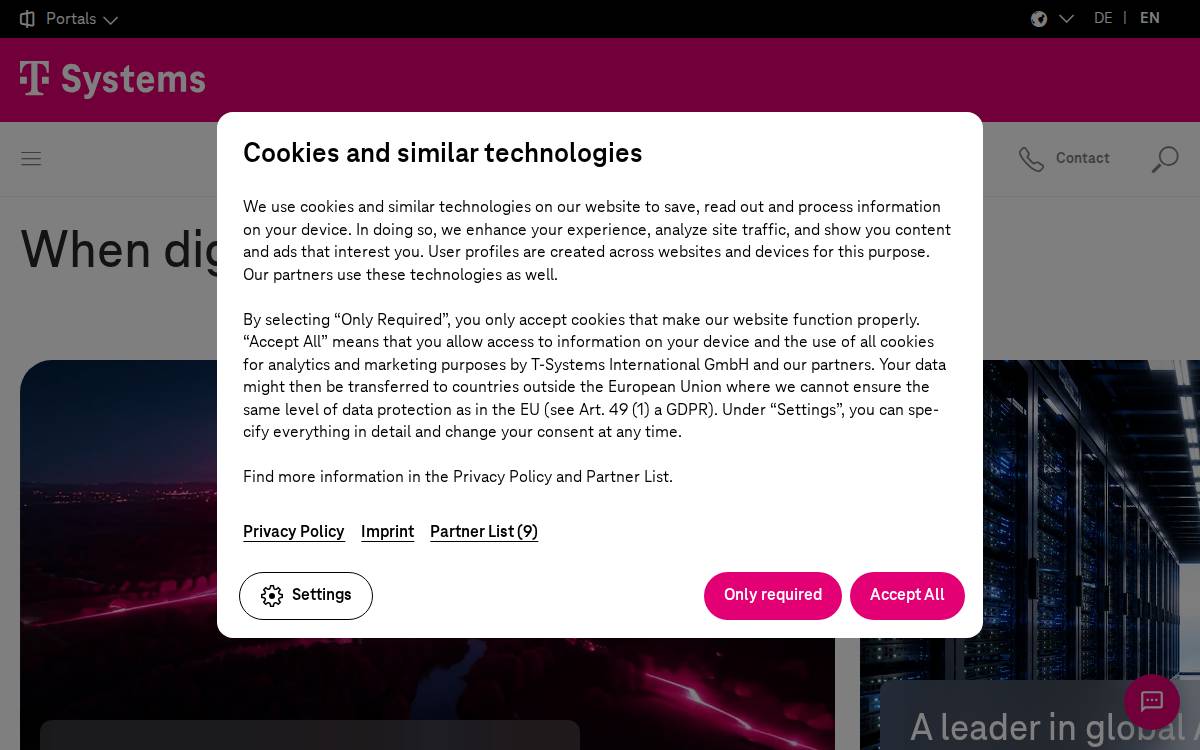 T-Systems website preview