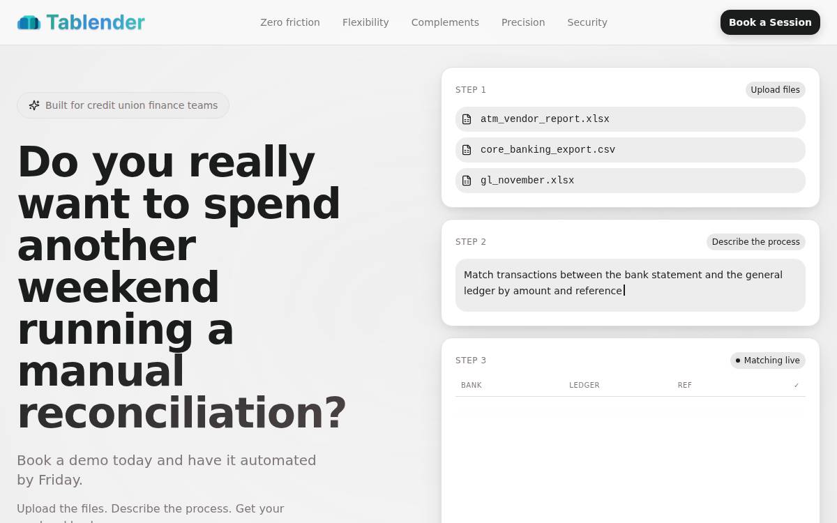 Tablender website preview