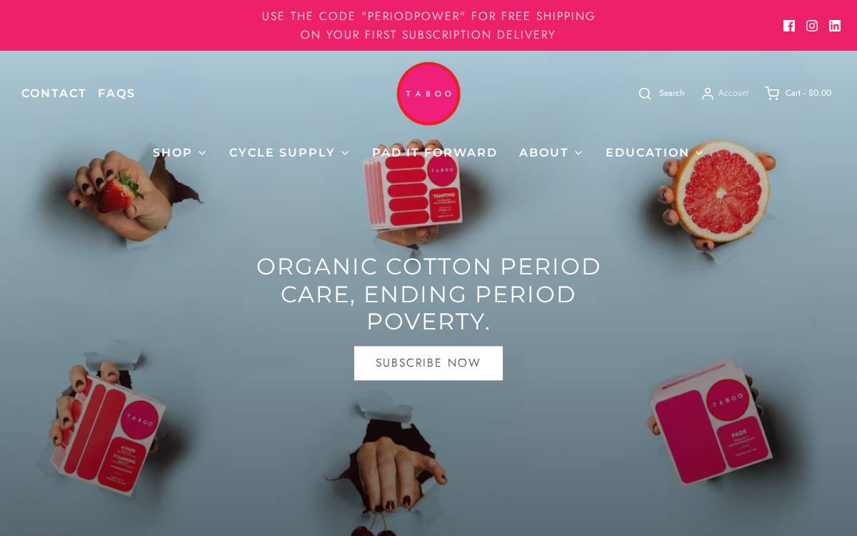 Taboo website preview