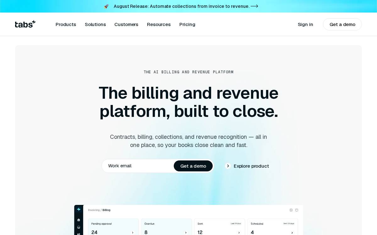 Tabs website preview