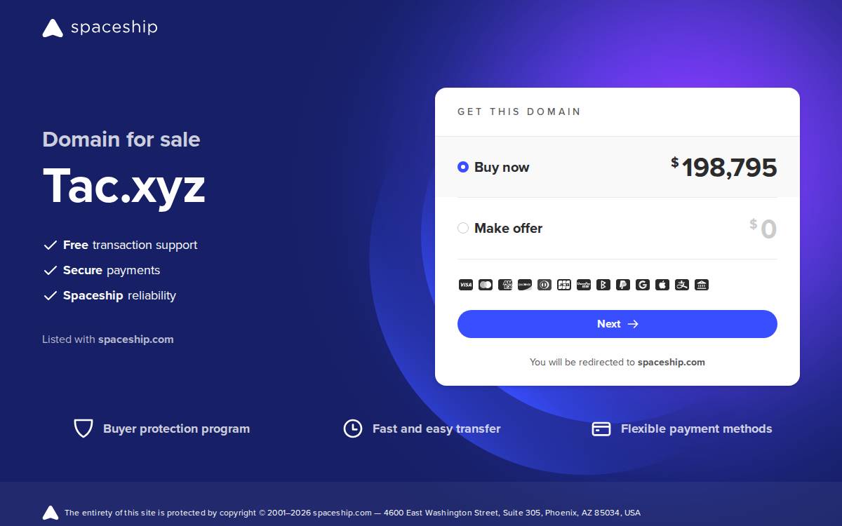TAC website preview