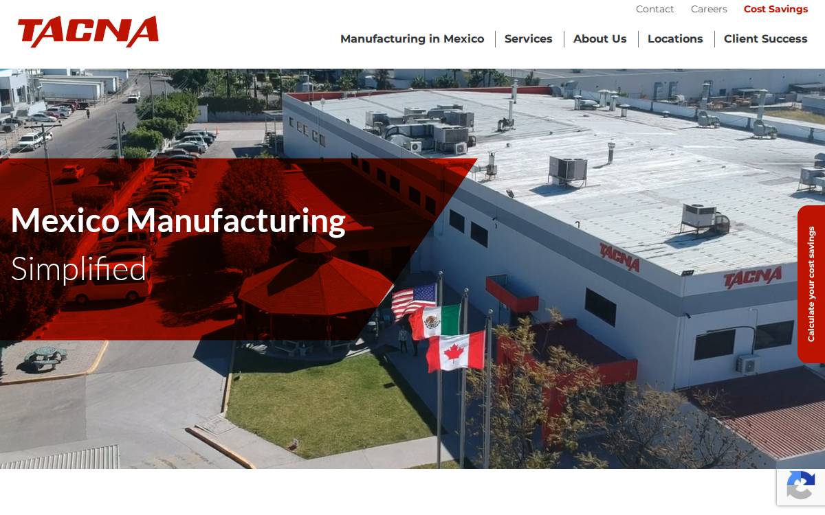 TACNA : Manufacturing Shelter Company website preview
