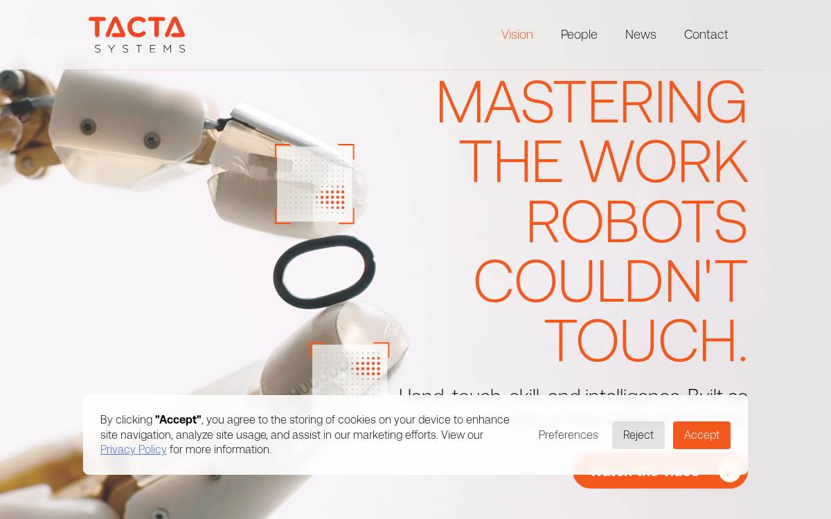 Tacta Systems website preview