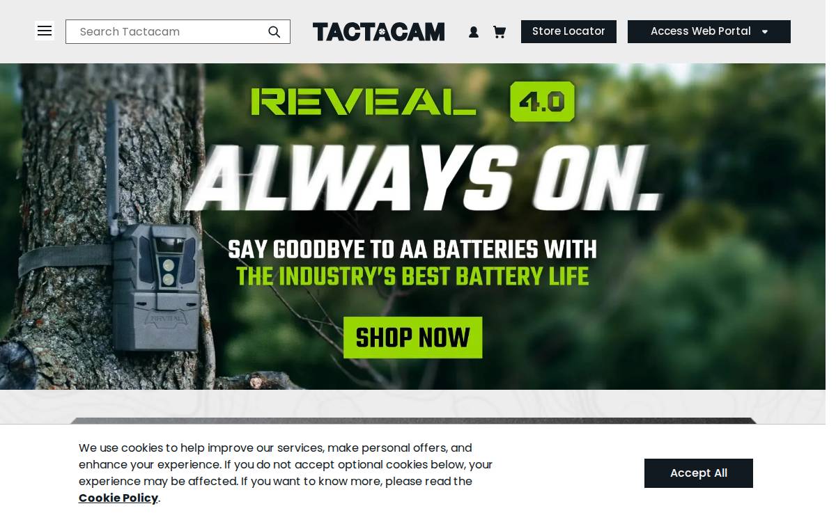 Tactacam website preview