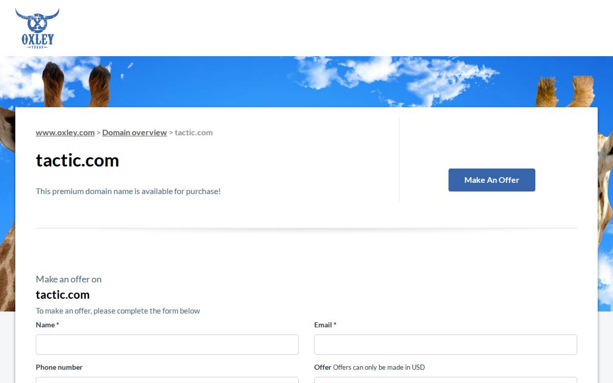 Tactic website preview