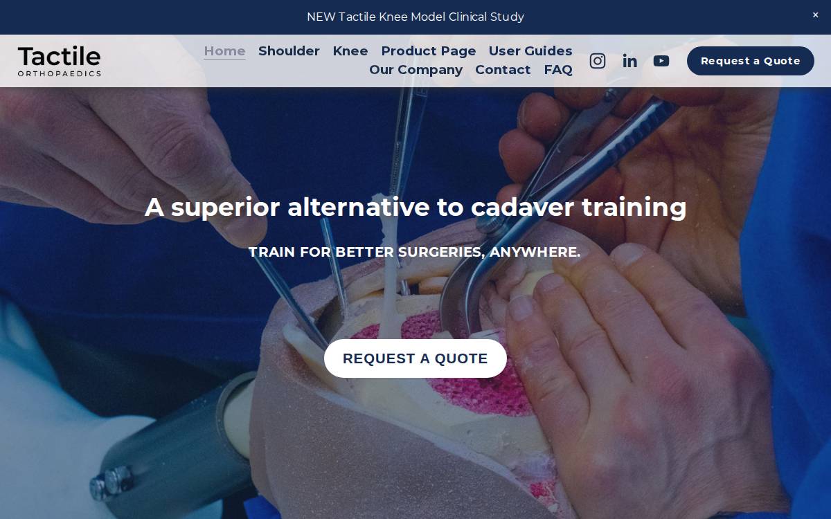 Tactile Orthopaedics website preview