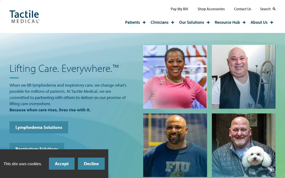 Tactile Medical website preview