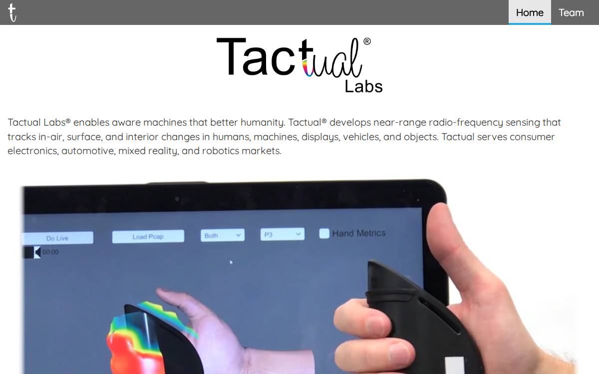 Tactual Labs website preview