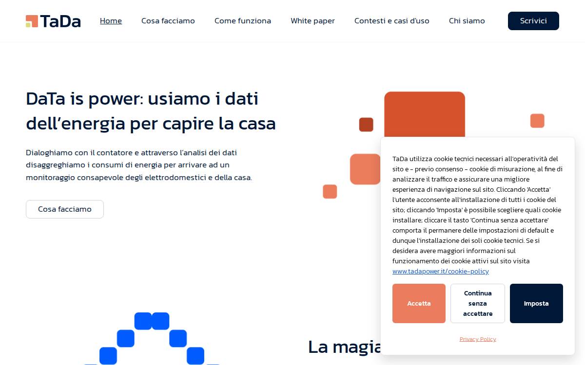 TaDa website preview