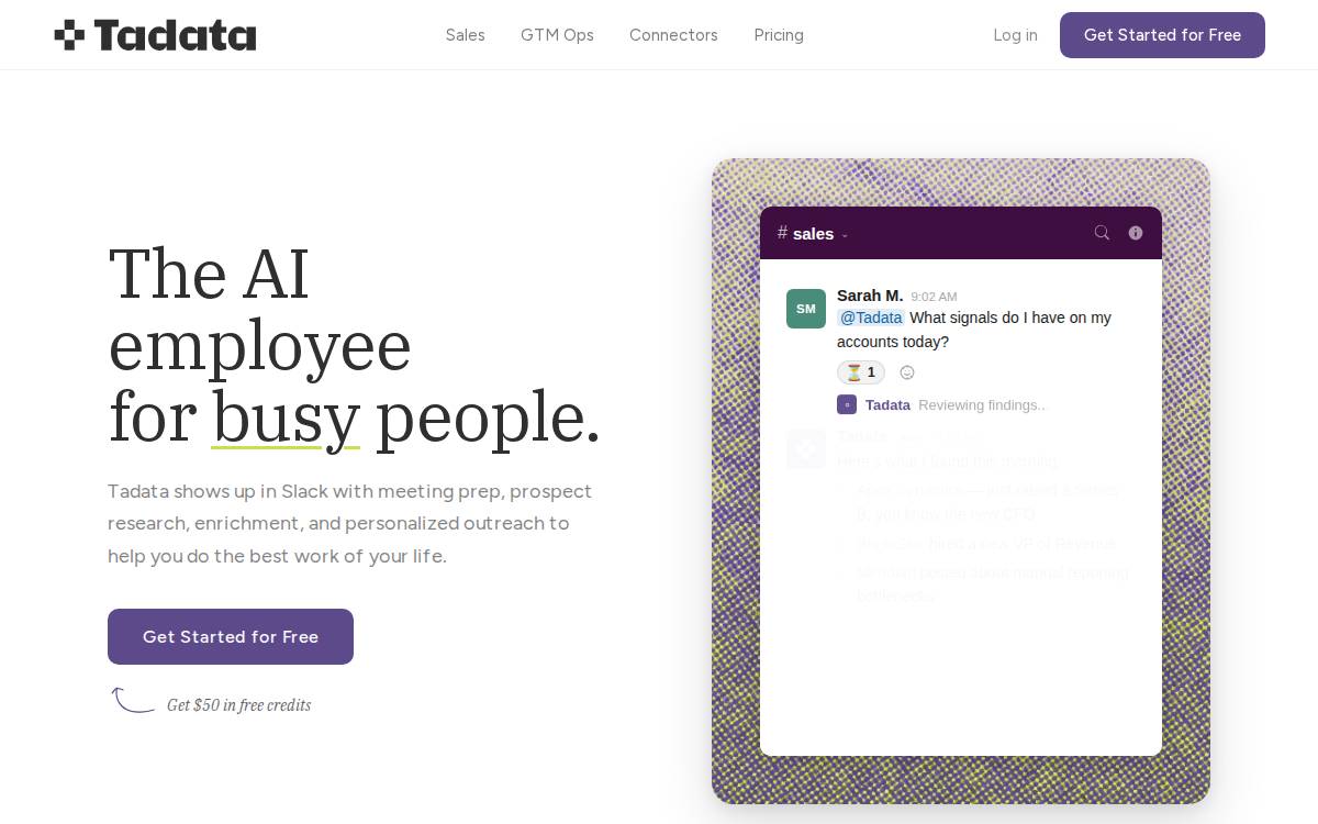 Tadata website preview