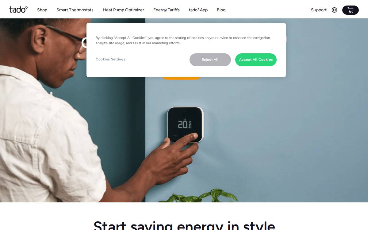 tado° website preview