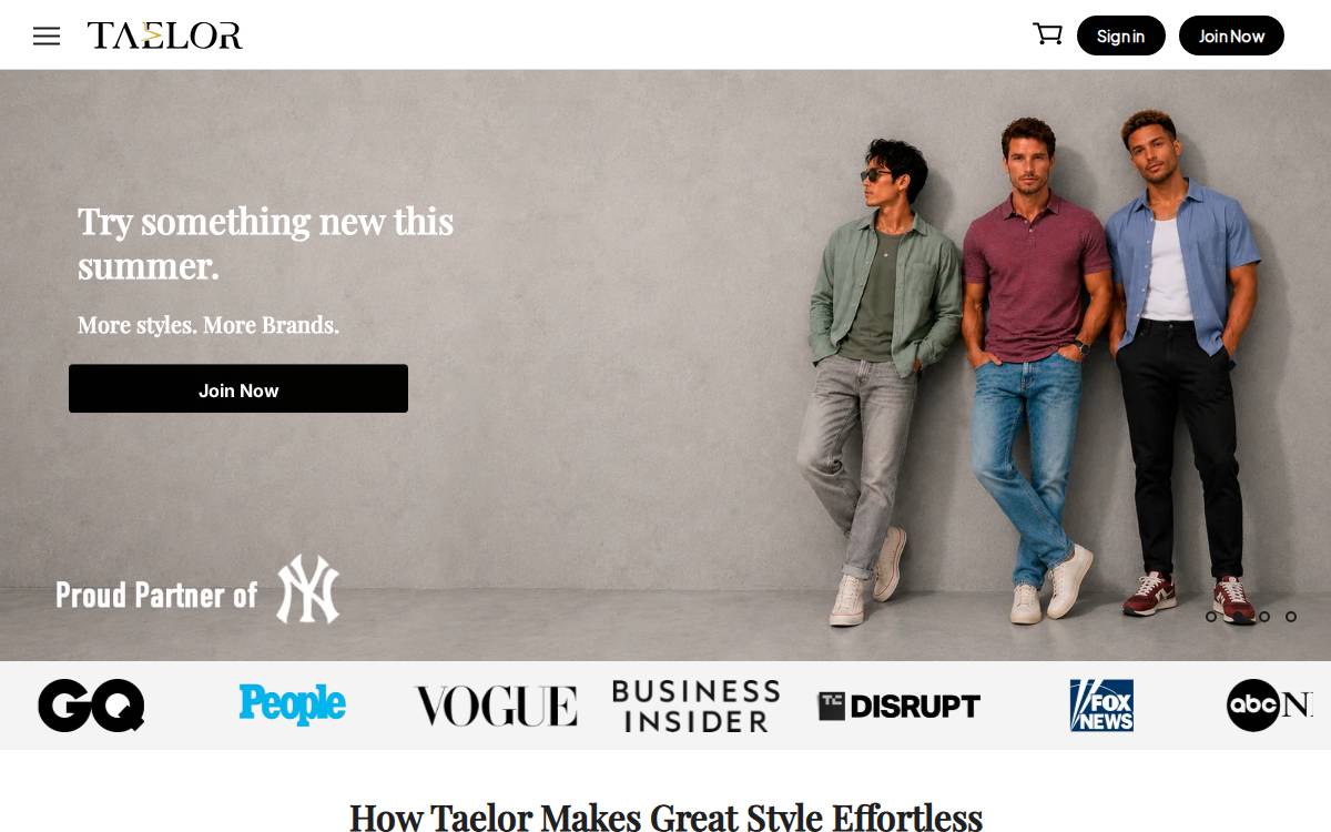 Taelor website preview