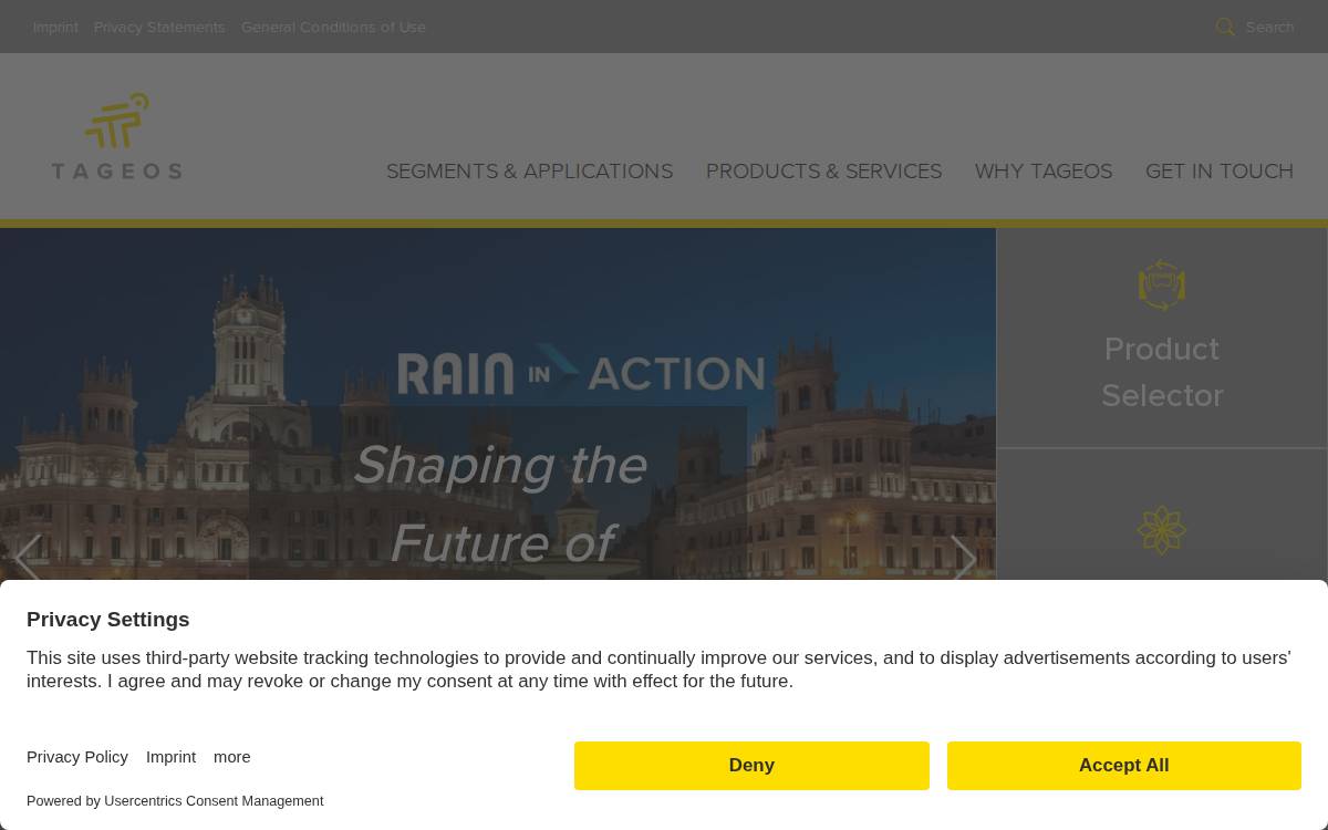 Tageos website preview