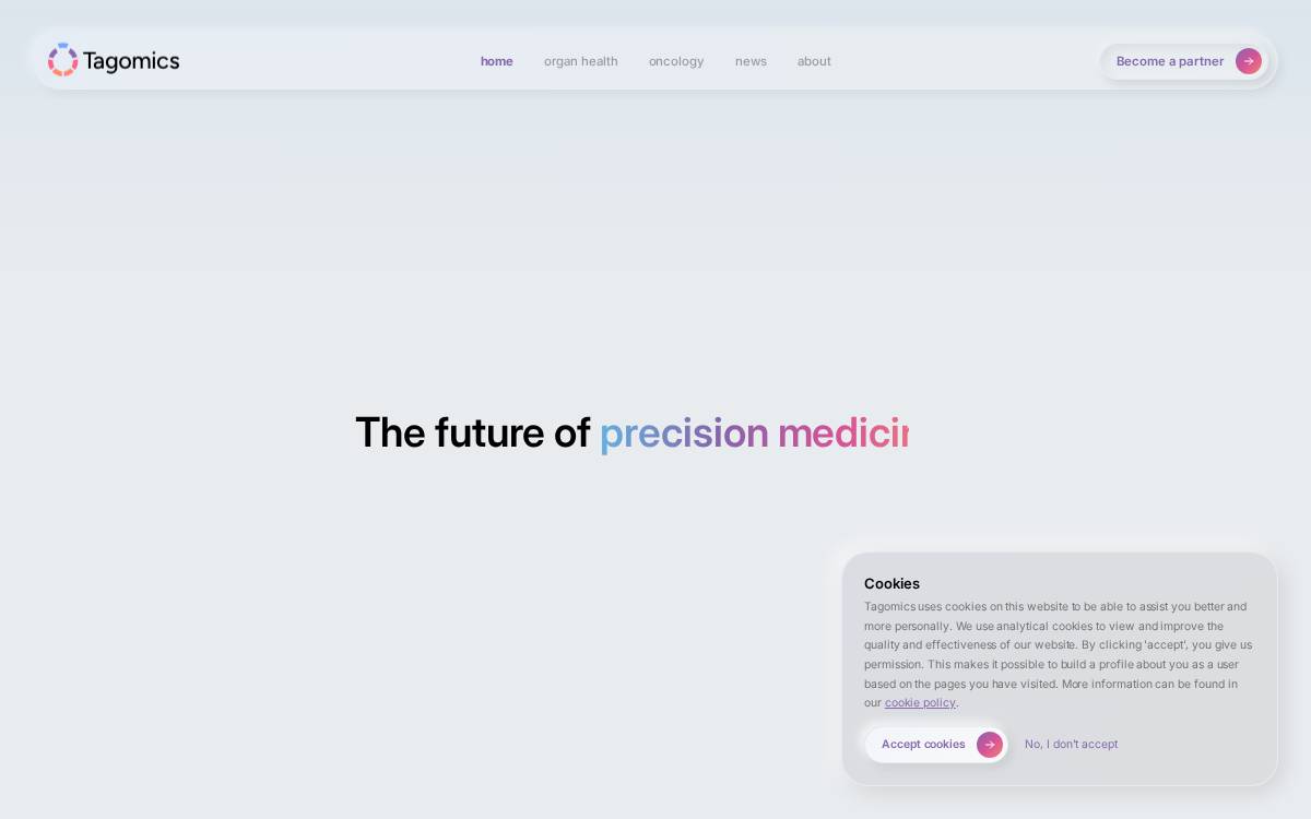 Tagomics website preview