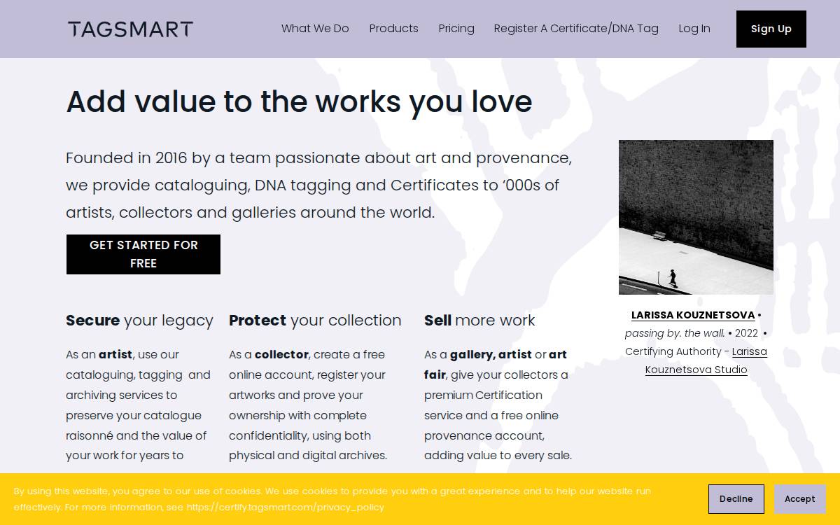Tagsmart website preview