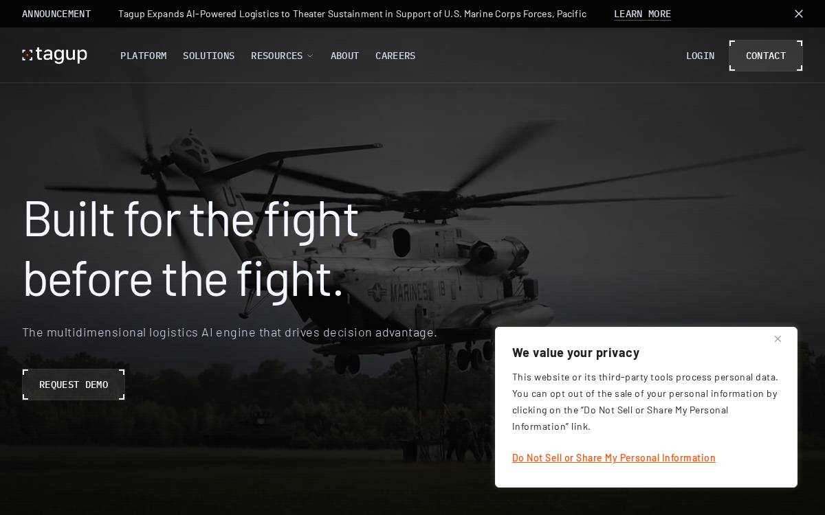 Tagup website preview