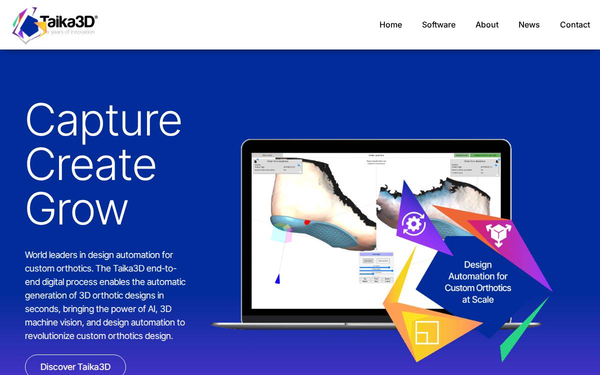 Taika3D website preview