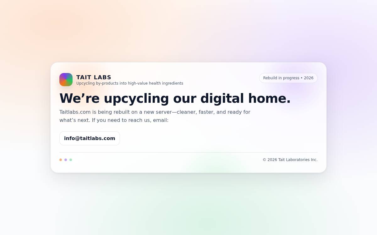 Taitlabs website preview