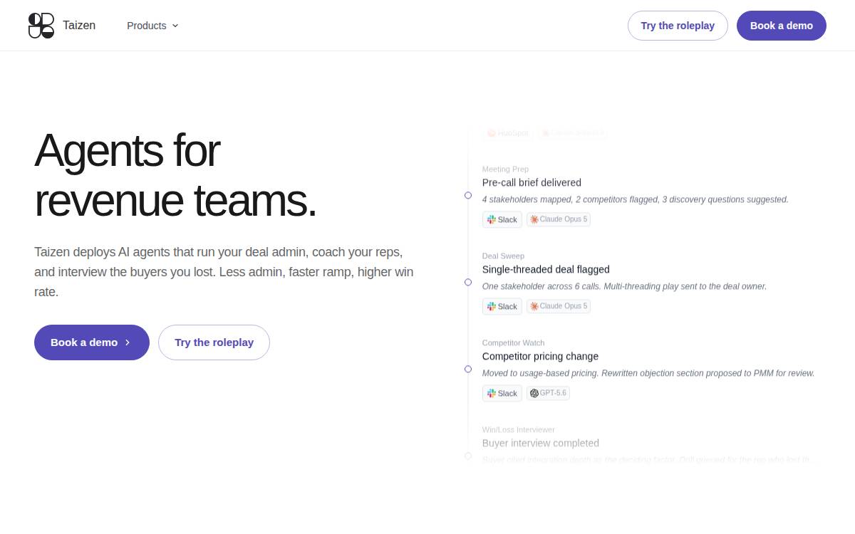 Taizen website preview