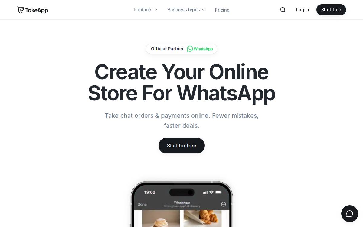 Take App website preview