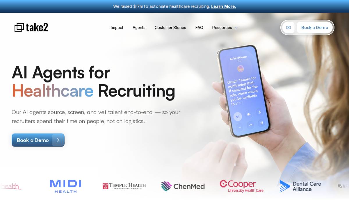 Take2.ai website preview