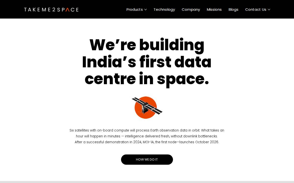 TakeMe2Space website preview