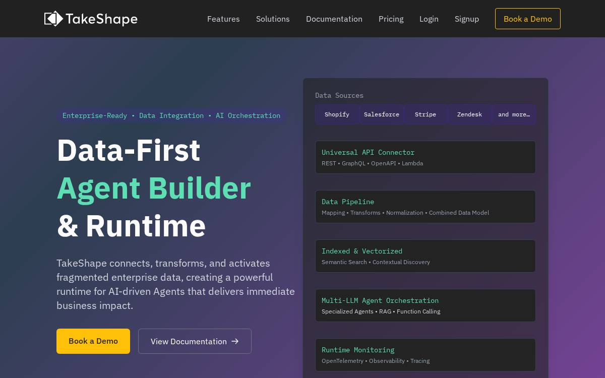 TakeShape website preview