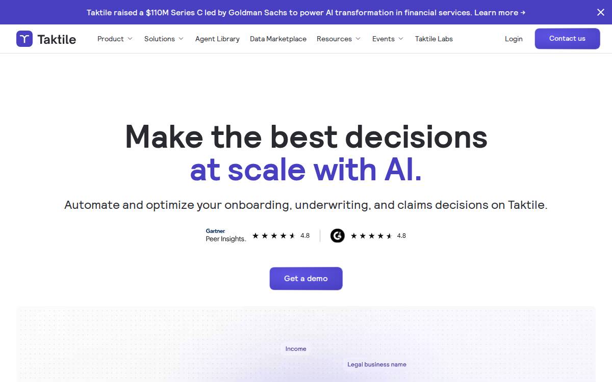 Taktile website preview
