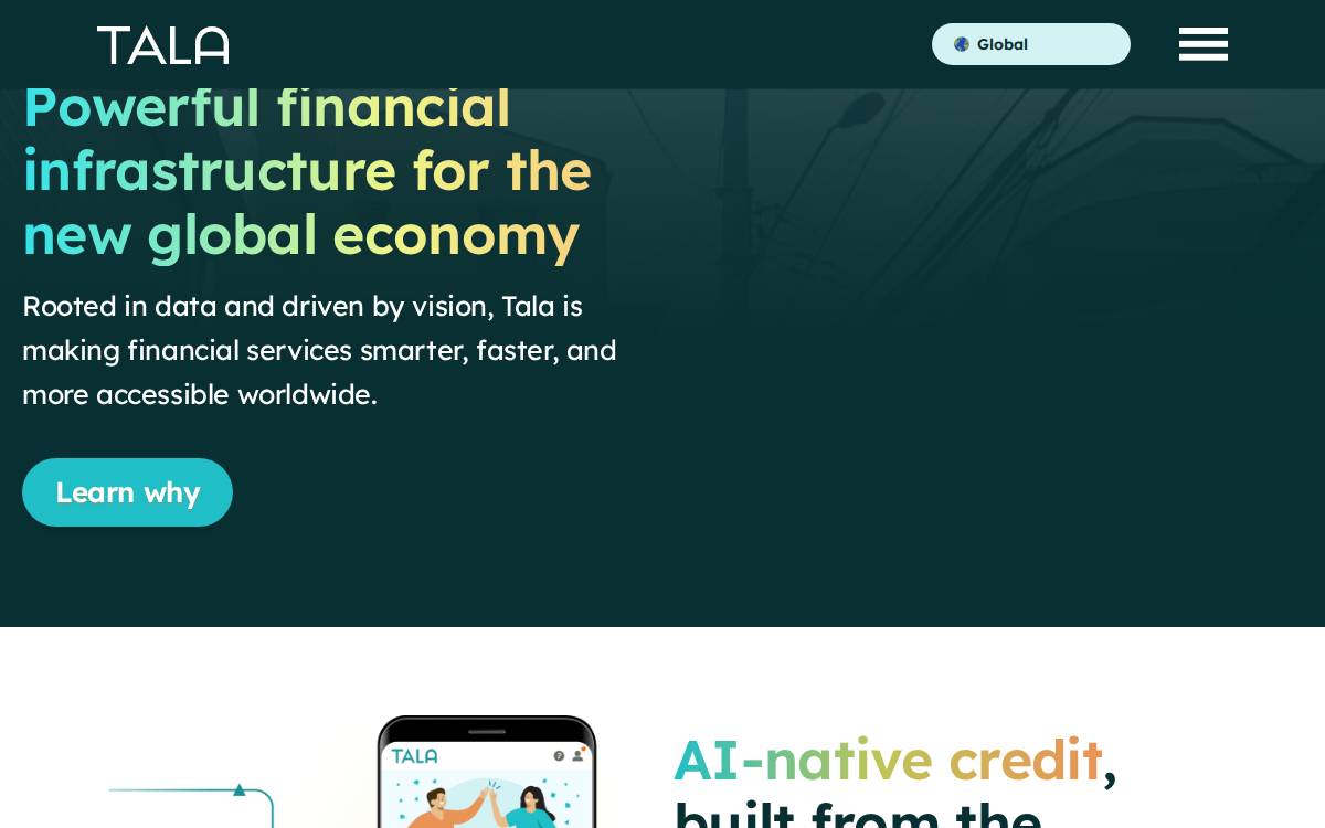 Tala website preview