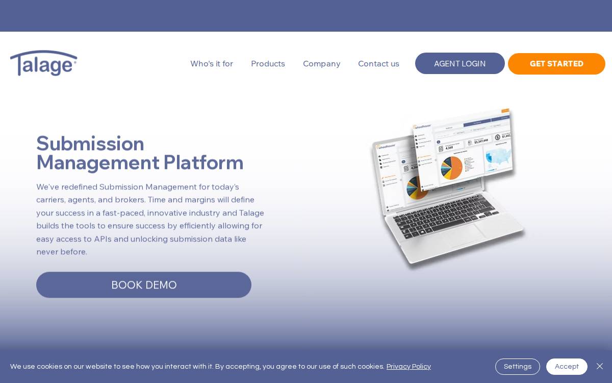 Talageins website preview