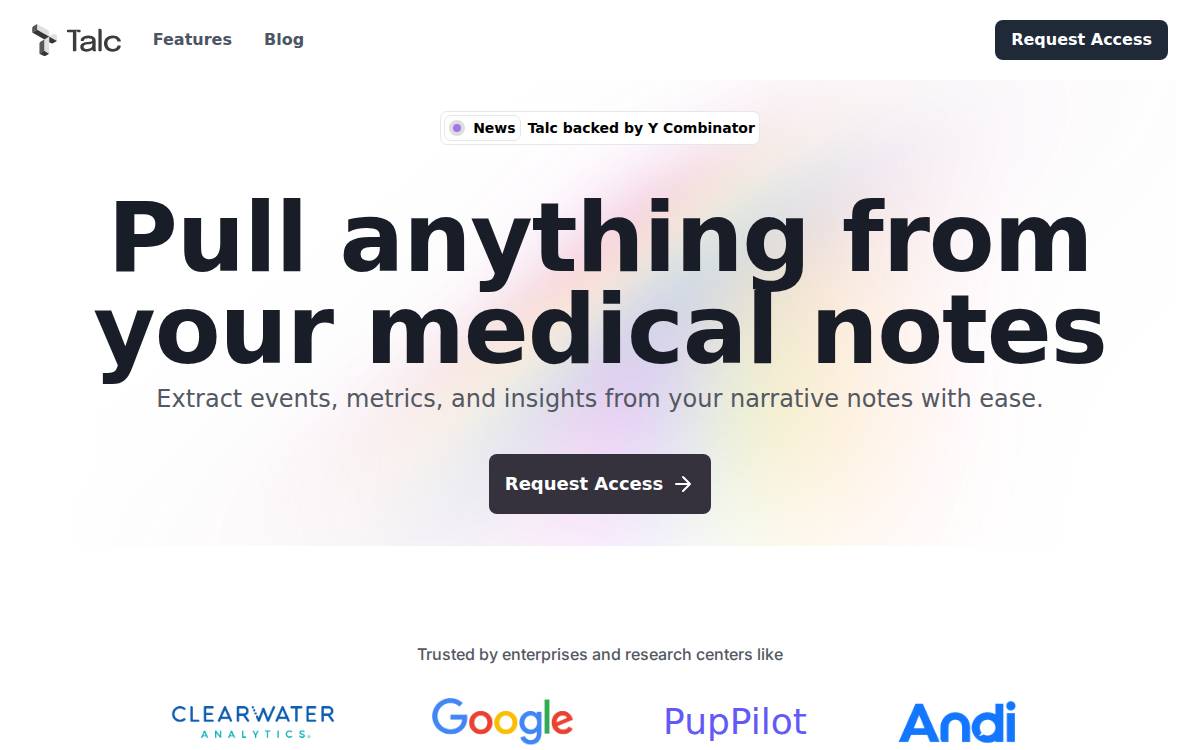 Talc website preview