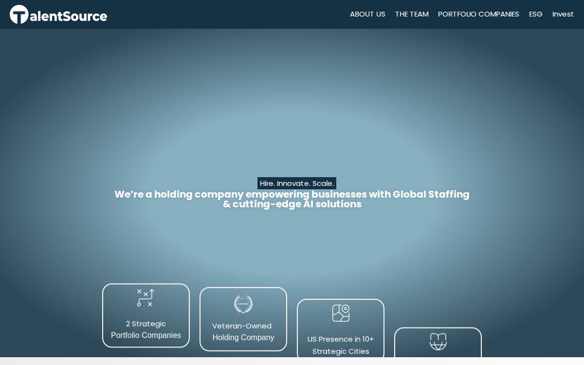 Talent Source Solutions website preview