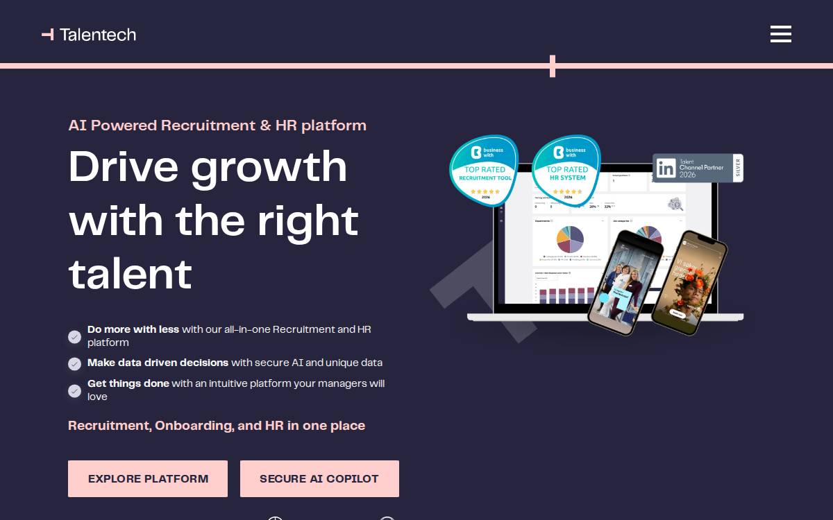 Talentech website preview