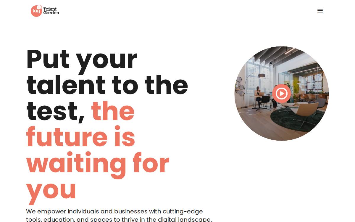 Talent Garden website preview