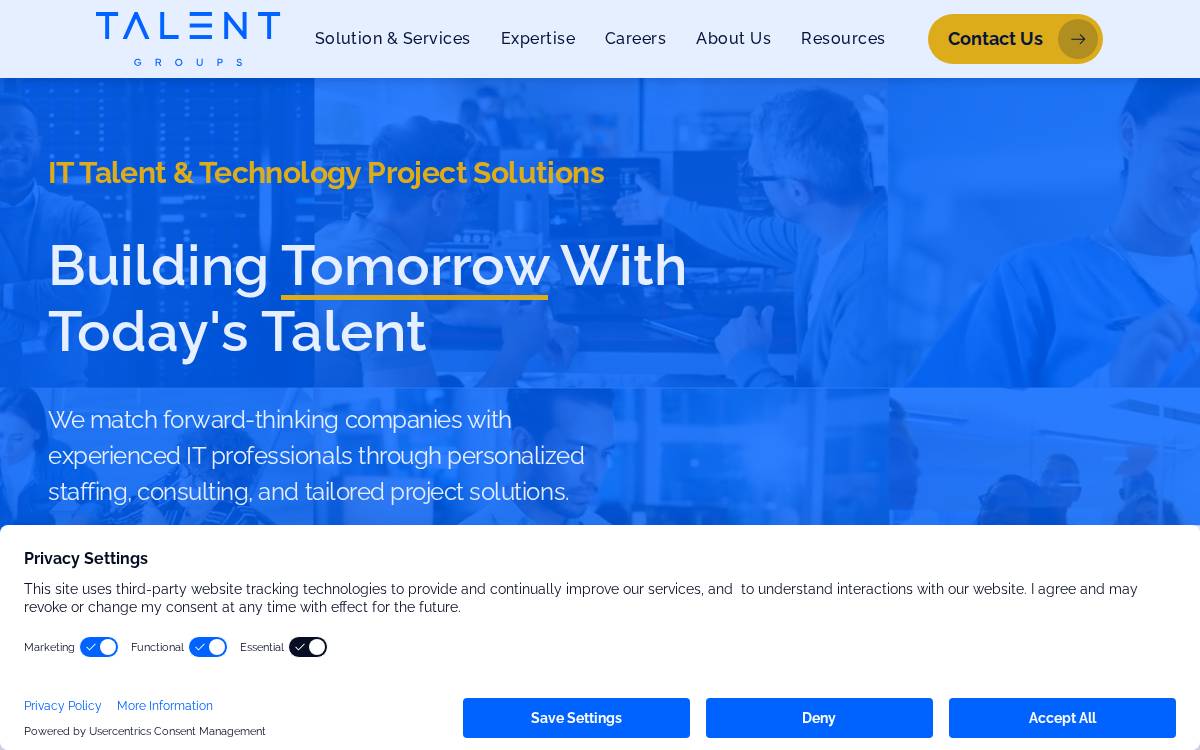 Talentgroups website preview