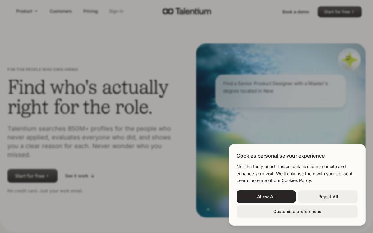 Talentium website preview