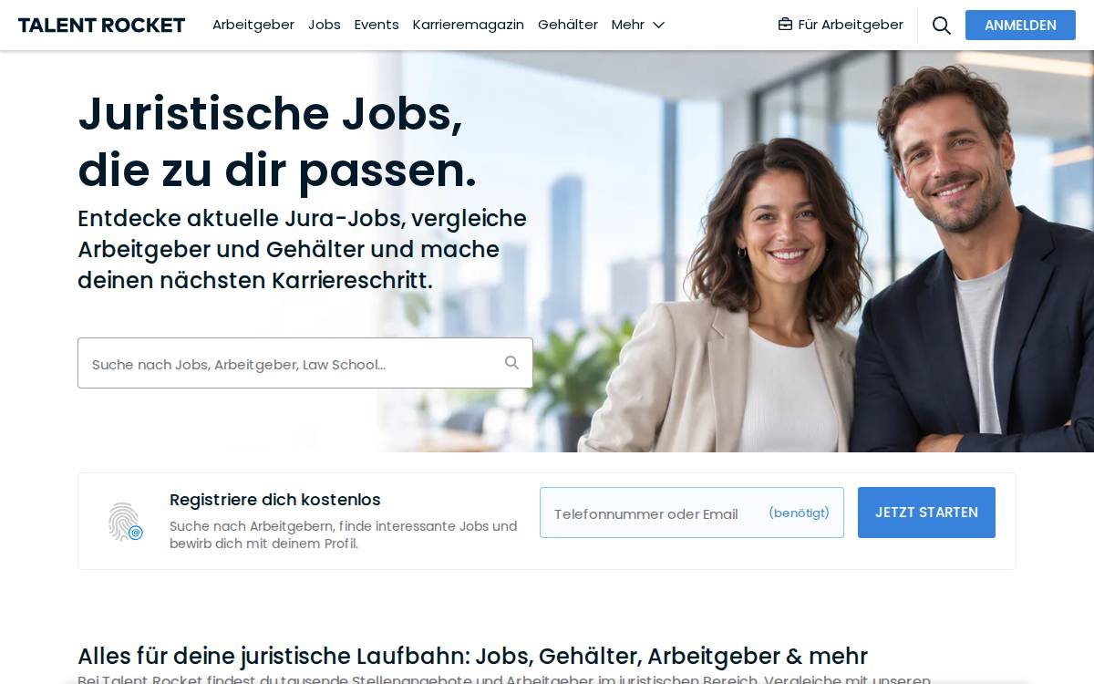 TalentRocket Jura website preview