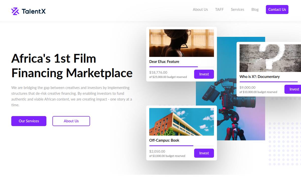 Talentx website preview